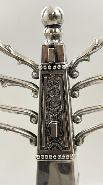 European Sterling Silver Large Hanukkah Menorah