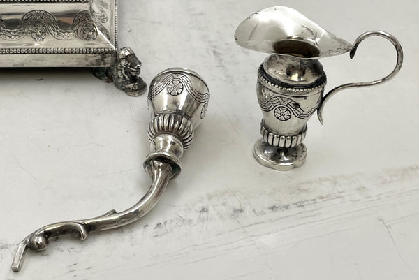 European Sterling Silver Large Hanukkah Menorah