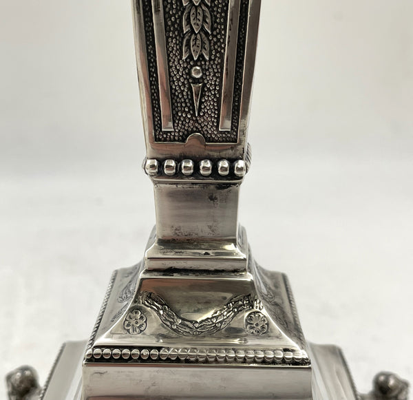 European Sterling Silver Large Hanukkah Menorah