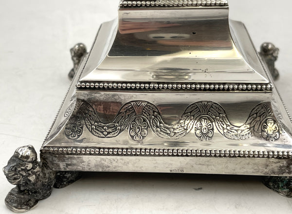 European Sterling Silver Large Hanukkah Menorah