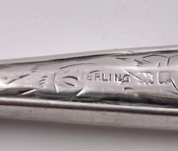 Sterling Silver Shoehorn with Engraved Motifs