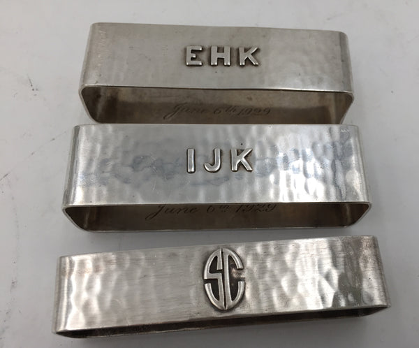 Set of 5 Sterling Silver Napkin Holders/Rings by Lebolt