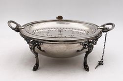 Mappin Brothers Silver Two-Handled Bacon Warmer with Beaded Rim