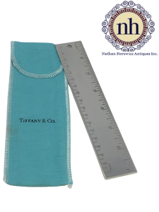 Tiffany & Co. Silver Metric Ruler in Classic Tiffany-Blue Pouch