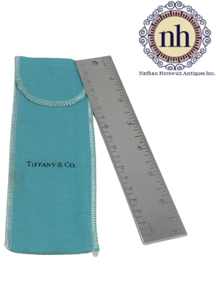 Tiffany & Co. Silver Metric Ruler in Classic Tiffany-Blue Pouch