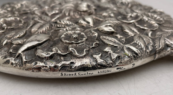 S Kirk & Son Sterling Silver Repousse 19th Century Hand Mirror