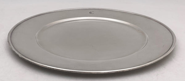 Tiffany & Co. Set of 3 Sterling Silver Chargers/ Dinner Plates from 1912 in Art Deco Style