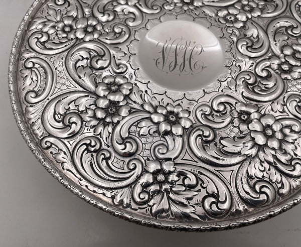 Dominick & Haff Pair of Sterling Silver 1908 Compotes Tazze or Footed Bowls in Art Nouveau Style