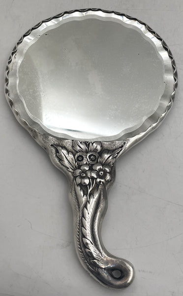 J. E. Caldwell & Co. Sterling Silver Repousse Mirror from Late 19th Century