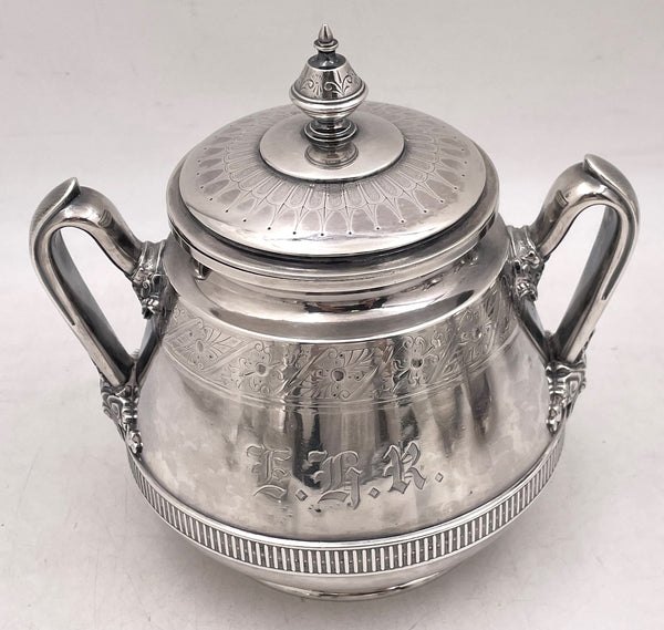 Tiffany & Co. 1875 Sterling Silver 5-Piece Tea & Coffee Set in Aesthetic Movement and in Italian Pattern