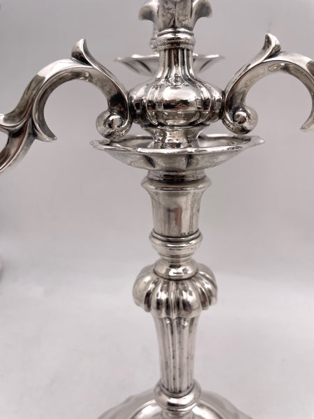 Pair of Mario Buccellati Italian Silver 3-Light Candelabra