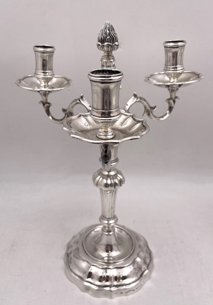 Pair of Mario Buccellati Italian Silver 3-Light Candelabra