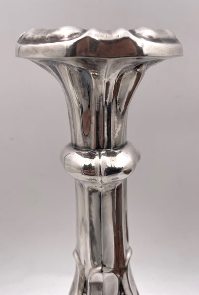 Pair of Austrian Silver Shabbat Candlesticks from 1858