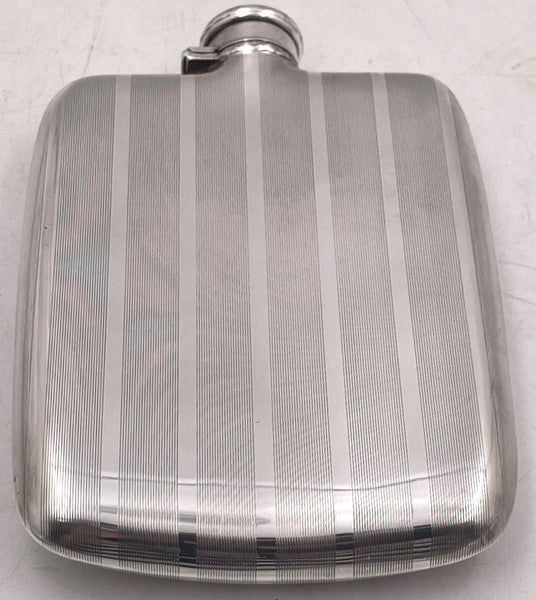 Napier Sterling Silver Flask in Art Deco Style from Early 20th Century