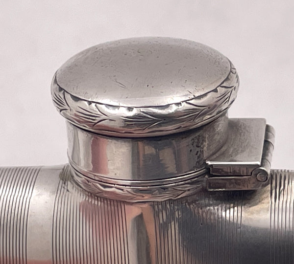 Napier Sterling Silver Flask in Art Deco Style from Early 20th Century