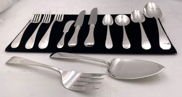 Old Newbury Crafters Sterling Silver 119-Piece Wilton Flatware Set for 12 in Jensen Style