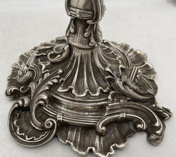 Pair of Fasoli Italian Continental Silver 7-Light Candelabra from Late 19th or Early 20th Century