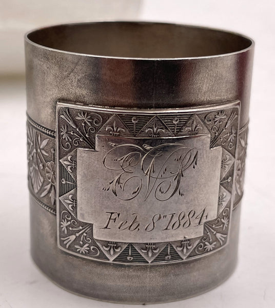 Wood & Hughes Sterling Silver Napkin Ring Holder from 19th Century