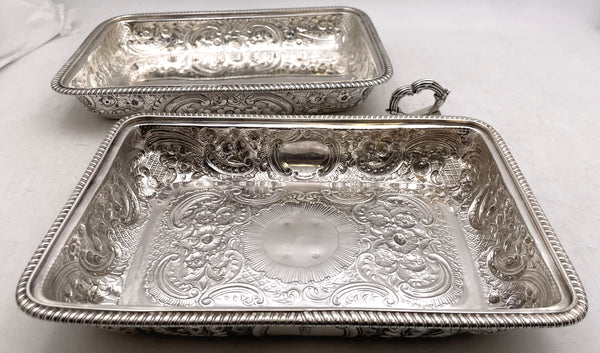 Pair of Richard Cooke English Sterling Silver 1807 Georgian Covered Dishes