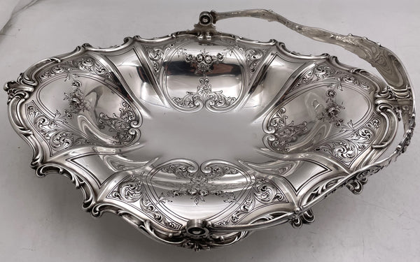 Gorham Sterling Silver 1916 Basket Bowl in Art Nouveau Style