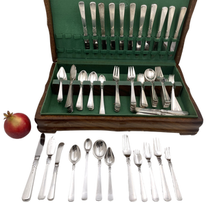 Jens Andersen Danish 156-Piece Sterling Silver Flatware Set in Mid-Century Modern Style and Kontesse Pattern