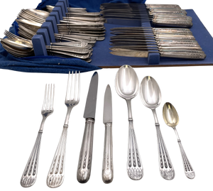 Cardeilhac French Sterling Silver 79-Piece Flatware Set in Louis XVI Pattern