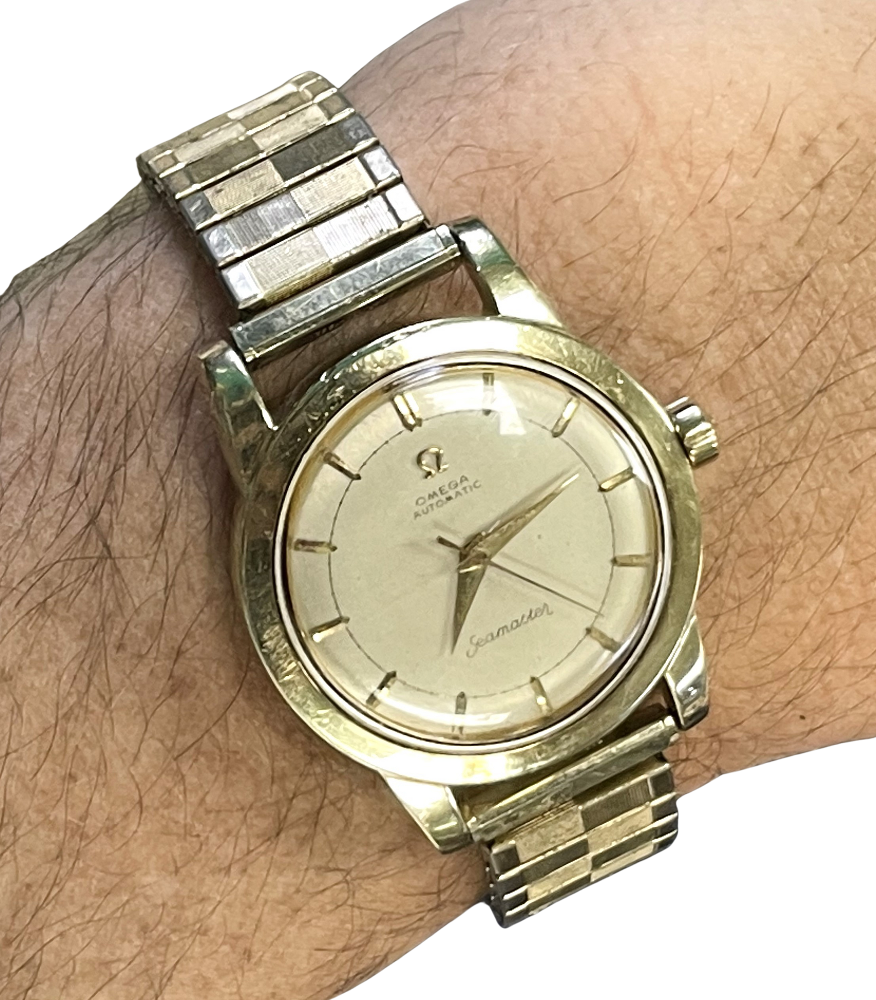 Omega Gold Plated Automatic Seamaster Wristwatch