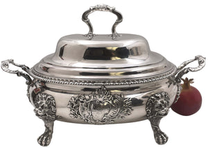 John Jacobs Sterling Silver 1749 Covered Tureen Centerpiece Bowl from Georgian Era