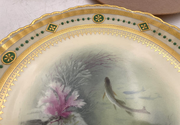 Tiffany & Co. by Mintons Set of 5 Fine China Plates / Dishes with Fish Motifs