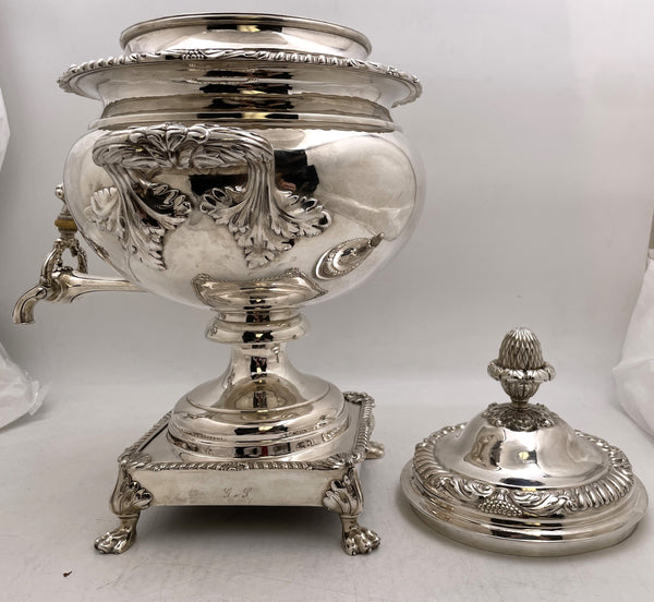 American Silver Hot Water Urn Samovar from Early 19th Century