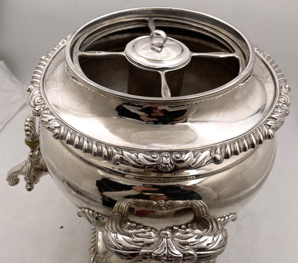 American Silver Hot Water Urn Samovar from Early 19th Century