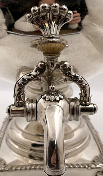 American Silver Hot Water Urn Samovar from Early 19th Century