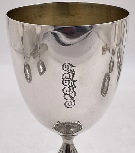 Set of 8 Mauser Sterling Silver Goblets in Art Nouveau Style from Early 20th Century