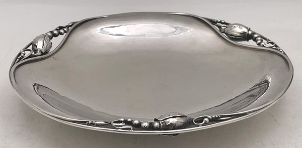 Georg Jensen Sterling Silver Hammered Dish or Bowl in Blossom Pattern #2B