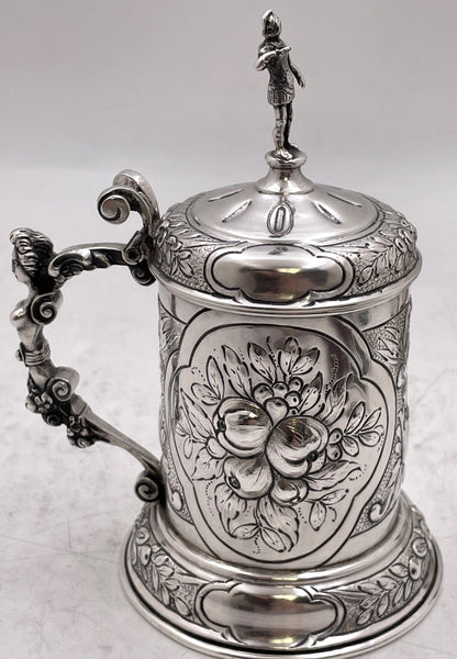 German Silver Tankard with Cosimo de Medici from 19th Century