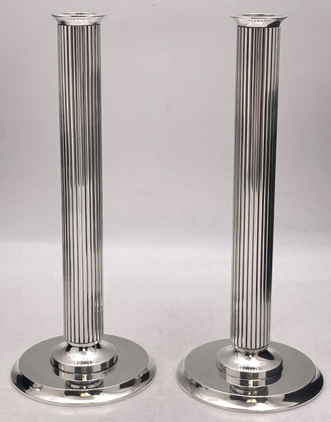 Pair of Georg Jensen by S. Bernadotte Sterling Silver Candlesticks #855B with Original Boxes