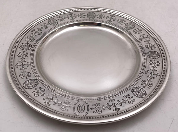 Tiffany & Co. Set of 14 Sterling Silver 1923 Bread/ Dessert Plates / Coasters in Art Deco Style