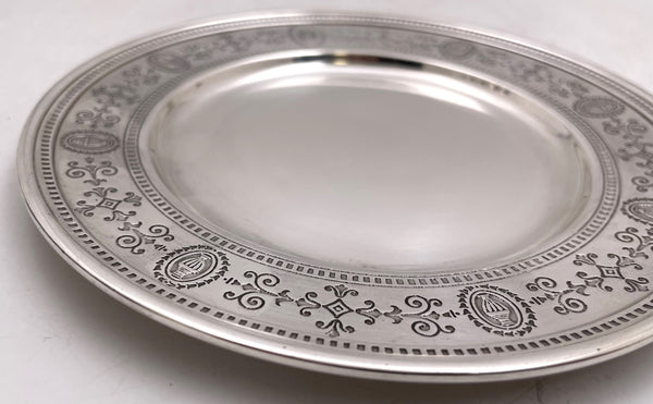 Tiffany & Co. Set of 14 Sterling Silver 1923 Bread/ Dessert Plates / Coasters in Art Deco Style