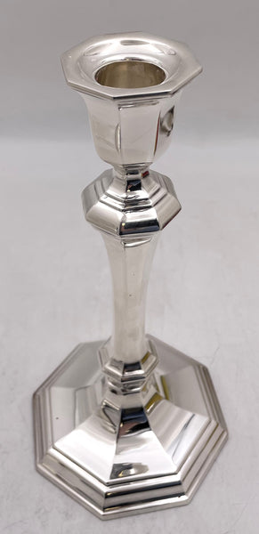 Pair of Tiffany & Co. Sterling Silver Candlesticks in Mid-Century Modern Style with Box