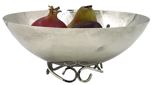 Sciarrotta Sterling Silver Centerpiece Bowl in Mid-Century Modern Style