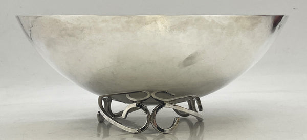 Sciarrotta Sterling Silver Centerpiece Bowl in Mid-Century Modern Style