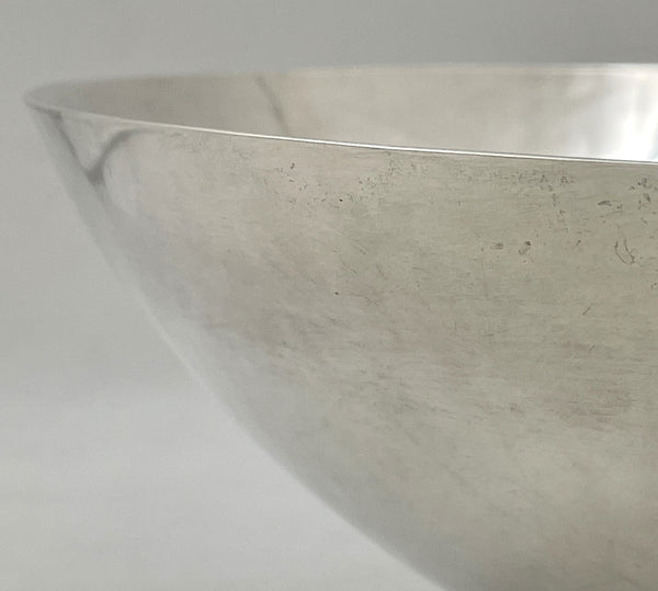 Sciarrotta Sterling Silver Centerpiece Bowl in Mid-Century Modern Style