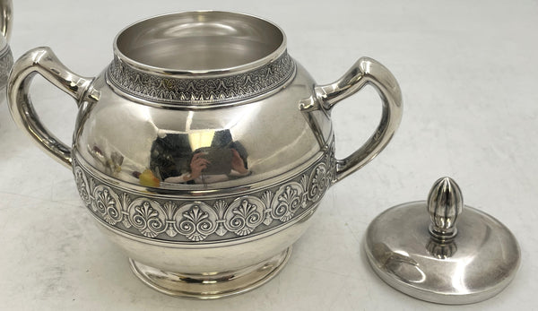 Gorham Sterling Silver 4-Piece Coffee & Tea Set in Pompeii Pattern from 1886