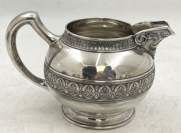 Gorham Sterling Silver 4-Piece Coffee & Tea Set in Pompeii Pattern from 1886