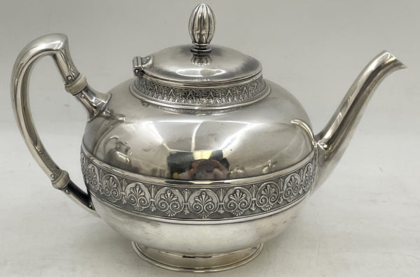 Gorham Sterling Silver 4-Piece Coffee & Tea Set in Pompeii Pattern from 1886