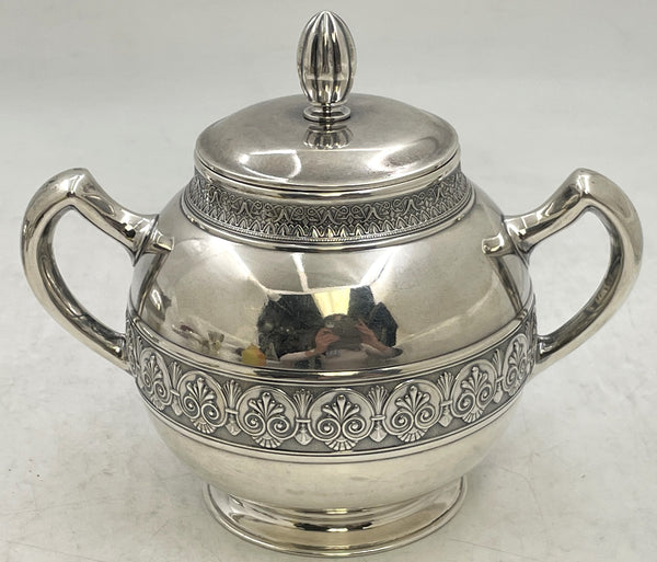 Gorham Sterling Silver 4-Piece Coffee & Tea Set in Pompeii Pattern from 1886