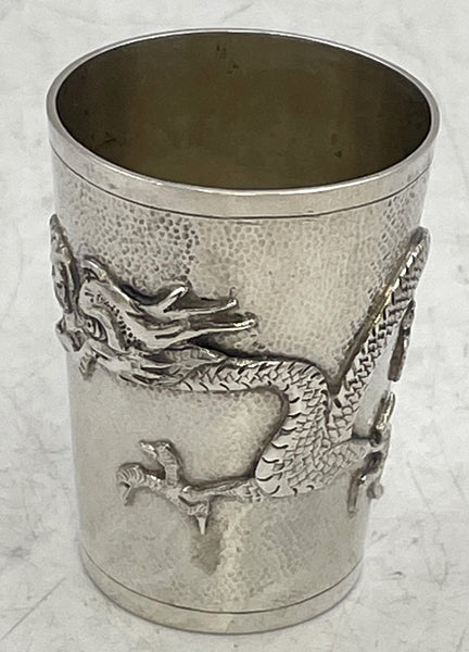 Set of 6 China Jewelry Company Sterling Silver Cups with Dragon Motifs