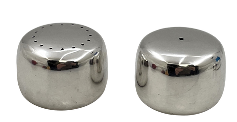 Georg Jensen by H. Koppel Pair of Sterling Silver Salt & Pepper Shakers in Mid-Century Modern Style