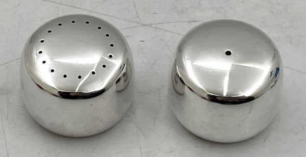 Georg Jensen by H. Koppel Pair of Sterling Silver Salt & Pepper Shakers in Mid-Century Modern Style