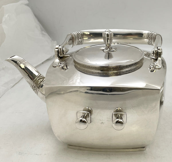 Tiffany & Co. Sterling Silver 1877 Tea & Coffee Set in Japonesque Pattern on Tray